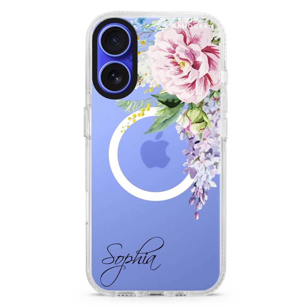 Tropical Floral II MagSafe Compatible iPhone 16 Ultra Clear Case - Personalized and Stylish Protection