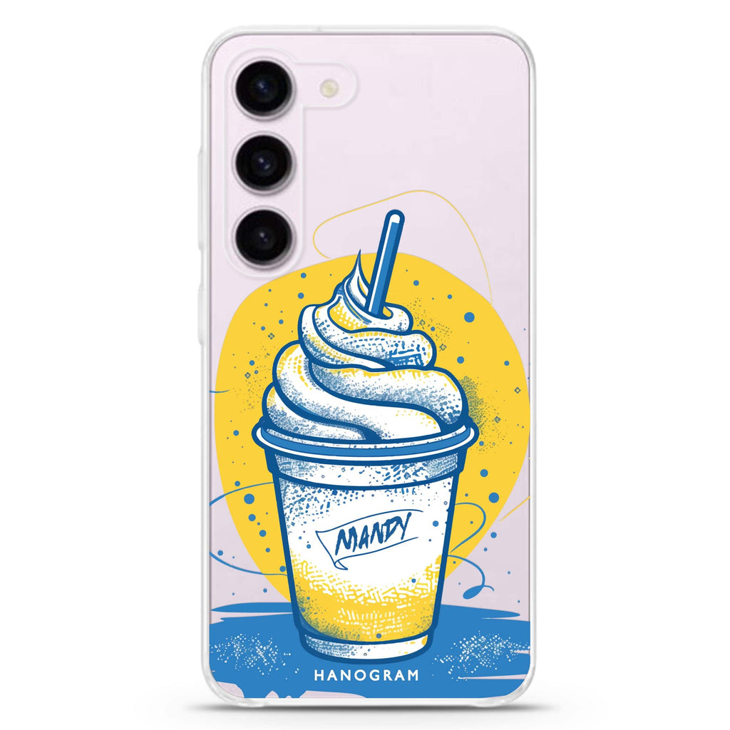 Frozen Fantasy personalized ultra-clear case for Samsung Galaxy S23/S22, front view