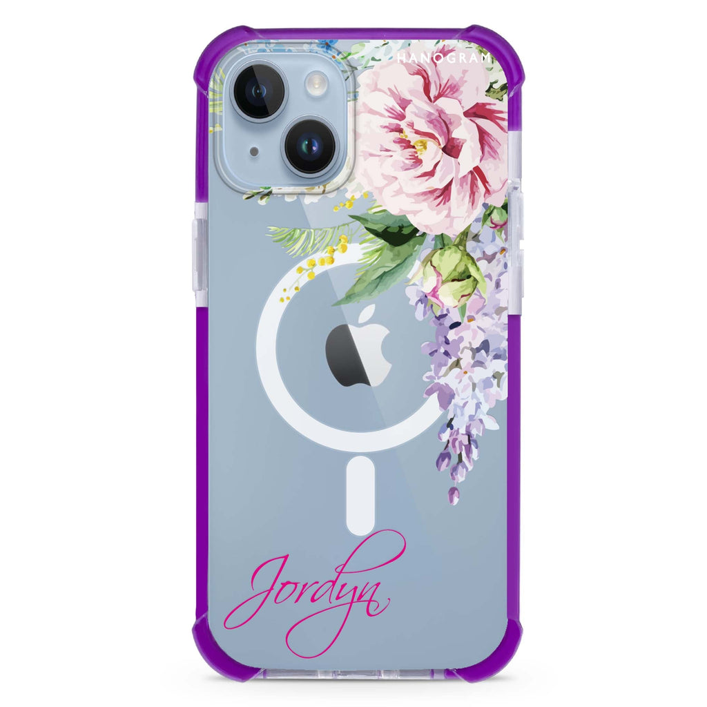 Tropical Floral II iPhone 15 Plus MagSafe Compatible Ultra Shockproof Case