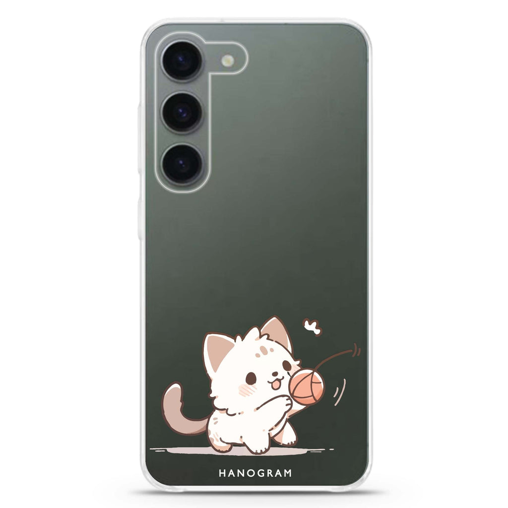 Kitty Chase ultra-clear case for Samsung Galaxy S23/S22, front view