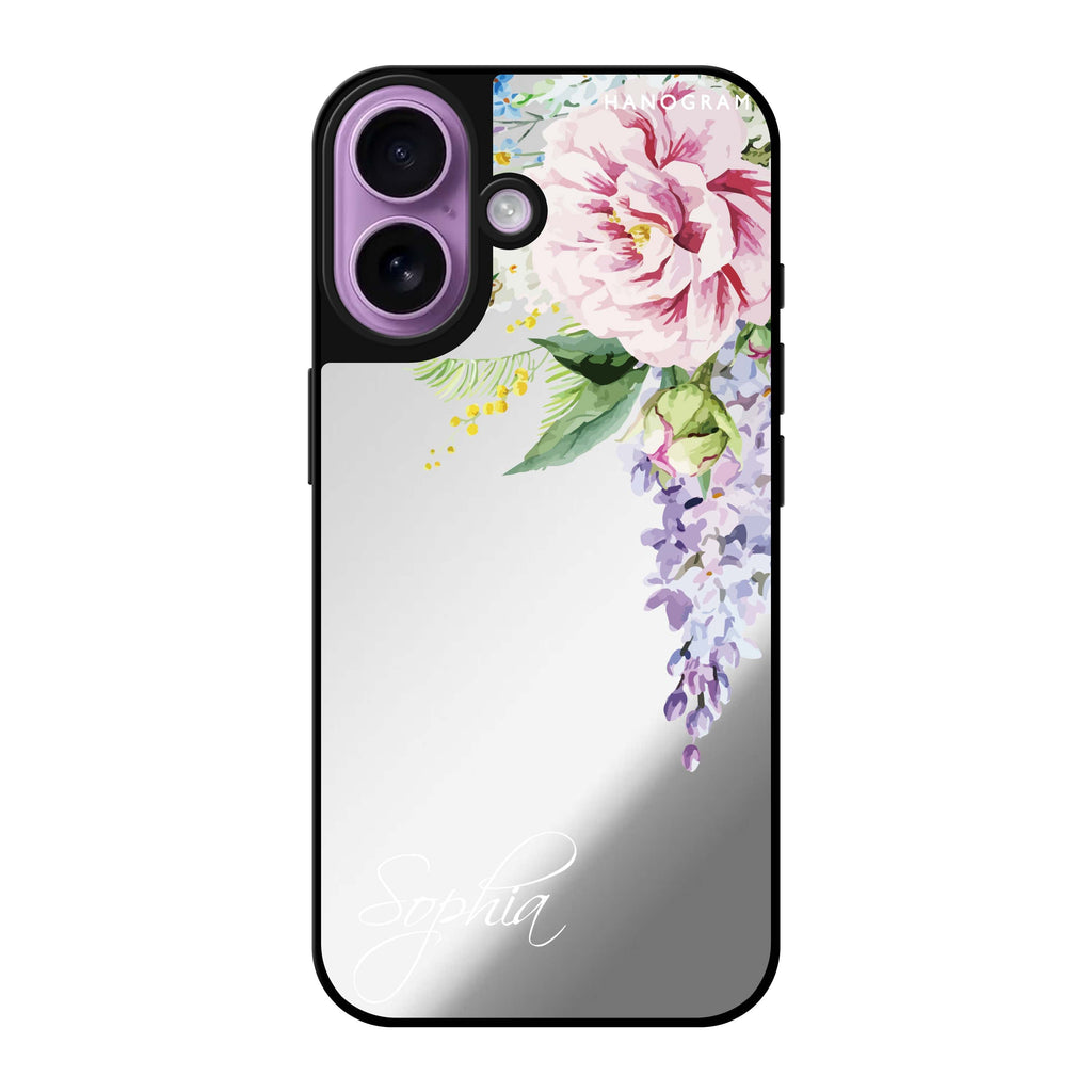 Reflective iPhone 16 Mirror Case –Tropical Floral II Design
