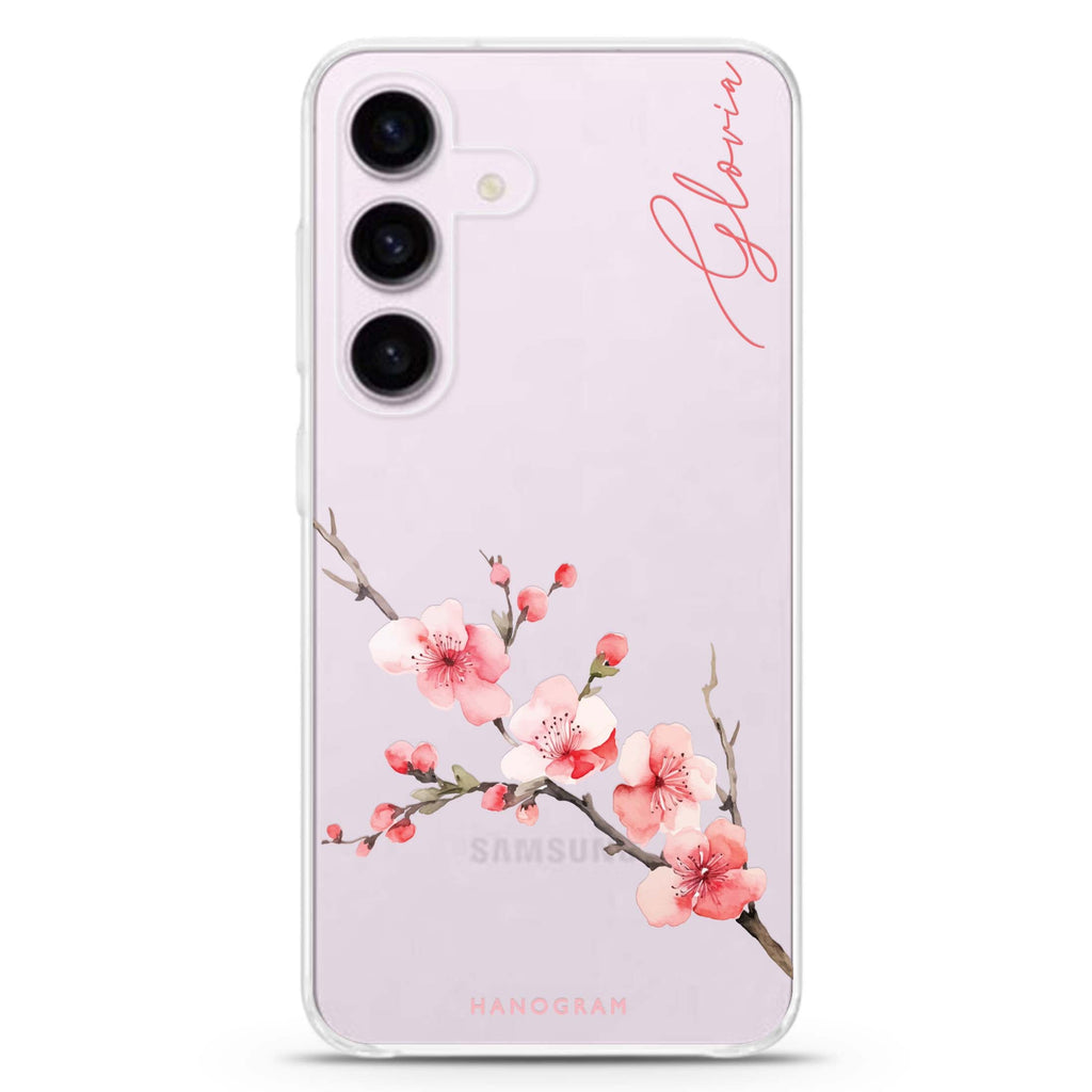 Cherry Bliss Galaxy A55 Ultra Clear Case