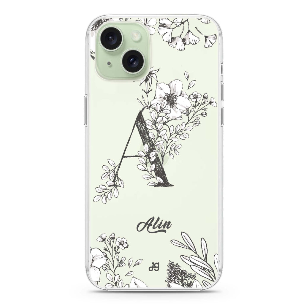 Vintage Floral Monogram iPhone Ultra Clear Case