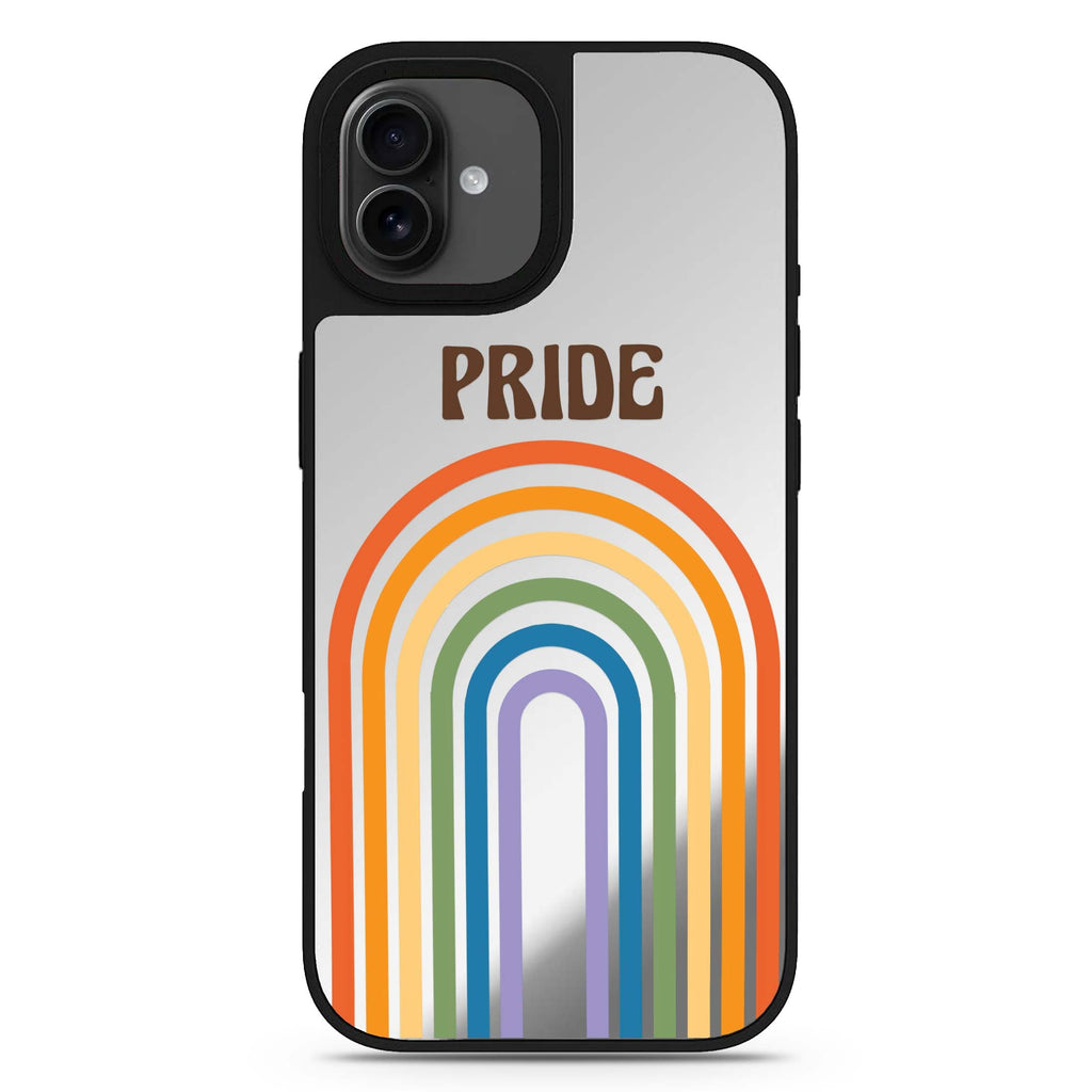 Rainbow Pride celestial design iPhone 17 mirror case