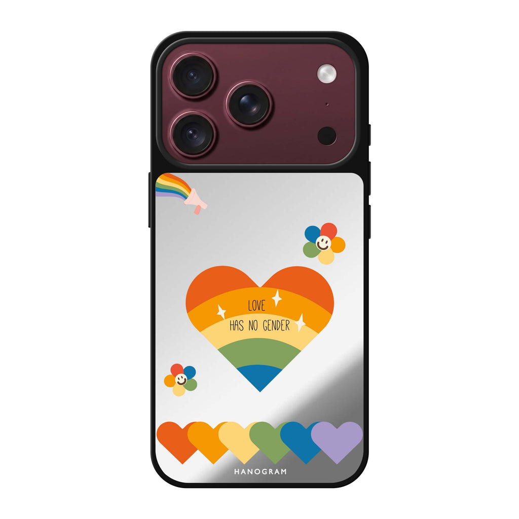 Love Has no gender valentines heart romantic iPhone 18 Pro Max mirror case