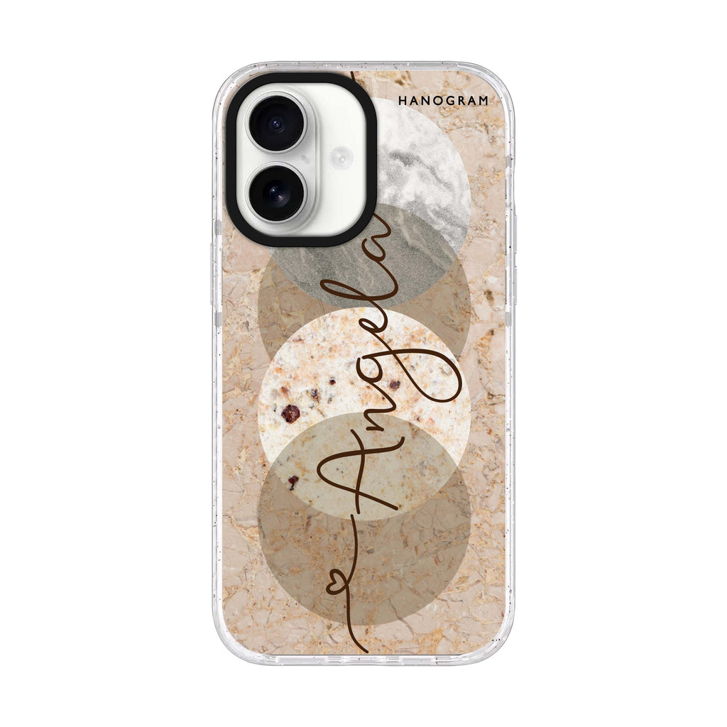 Artistic Marble I personalized name iPhone 17 ultra clear MagSafe case, front product view