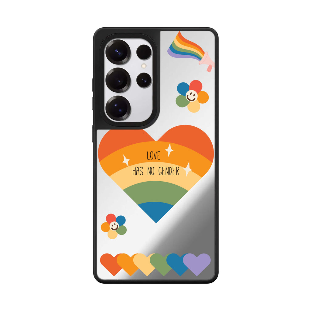 Love Has No Gender Samsung Galaxy S25 S24 S23 Ultra mirror case, front view