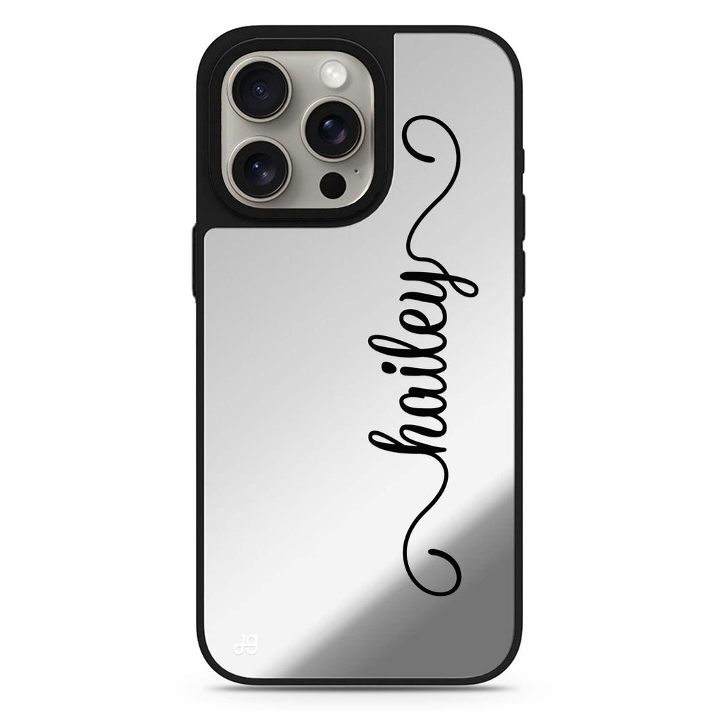Vertical Cursive Handwritten personalized name MagSafe mirror case for iPhone 16/15/14 Pro Max and Pro, main view