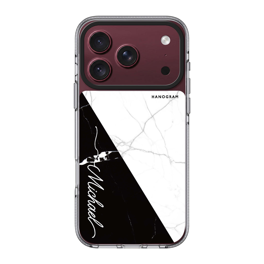 White And Black Marble Ultra Clear Case
