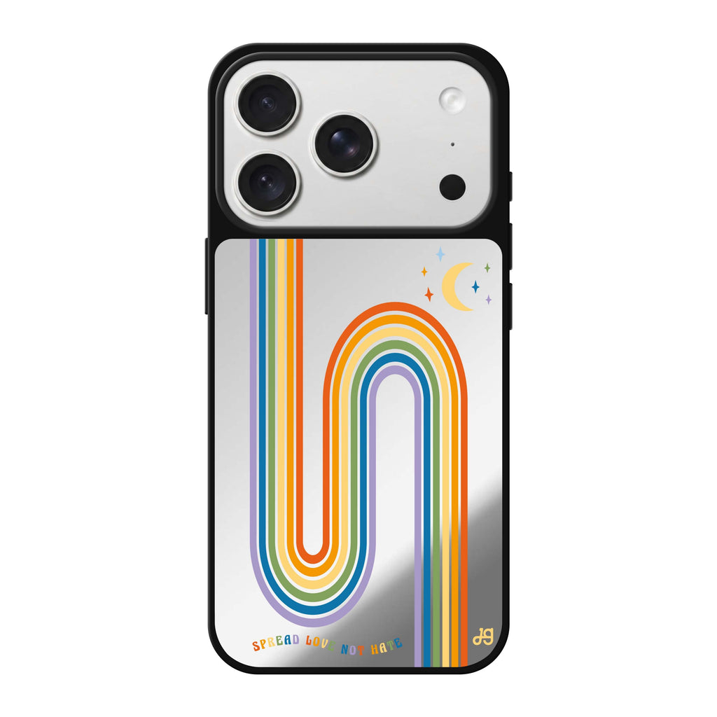 Spread Love with rainbow multicolor valentines heart romantic iPhone 18 Pro Max mirror case