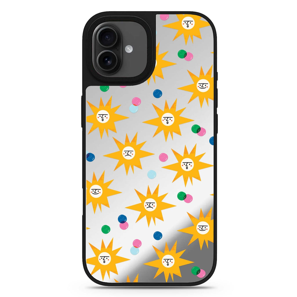 Wow Sun celestial design iPhone 17 mirror case