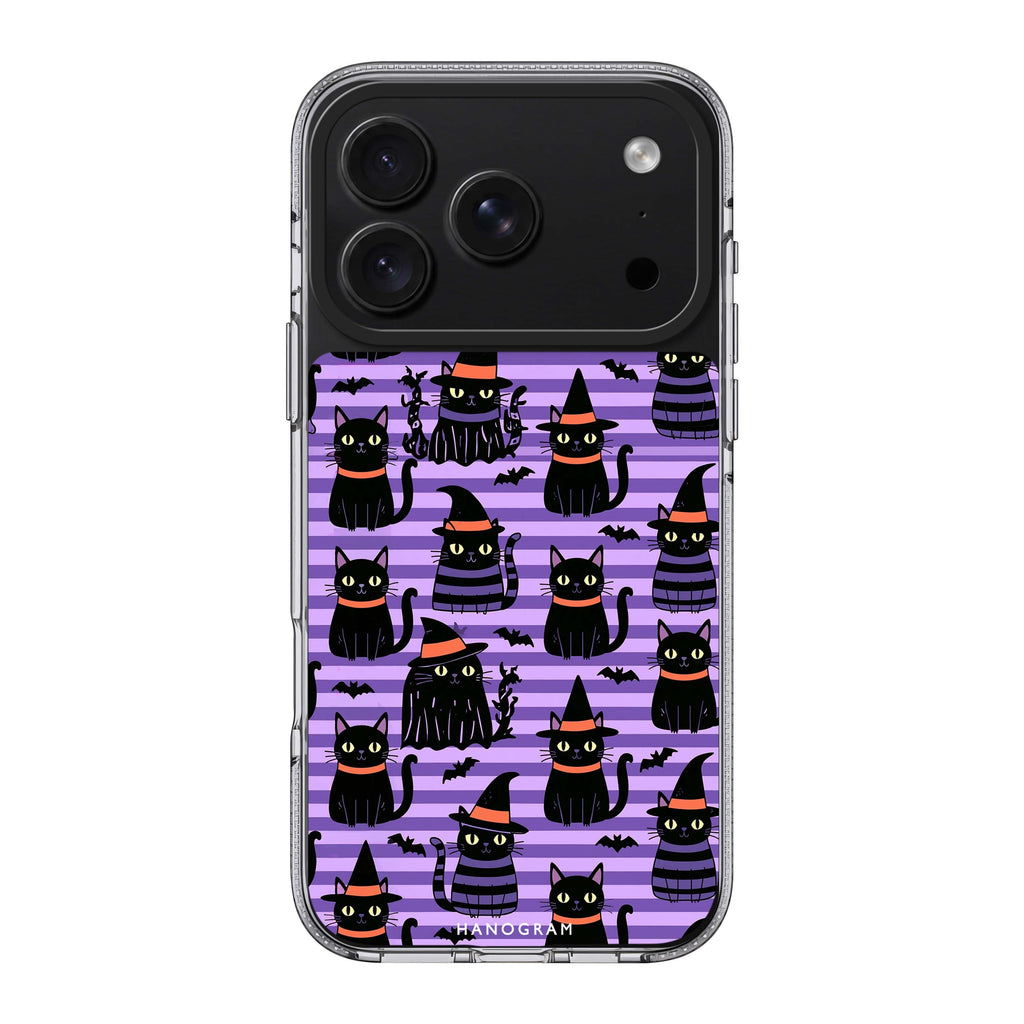 Violet Cat Coven iPhone 18 Pro Max Ultra Clear Case - Image 1
