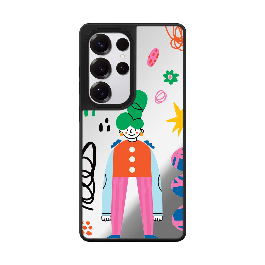 Abstract People Samsung Galaxy S25 S24 S23 Ultra mirror case, front view