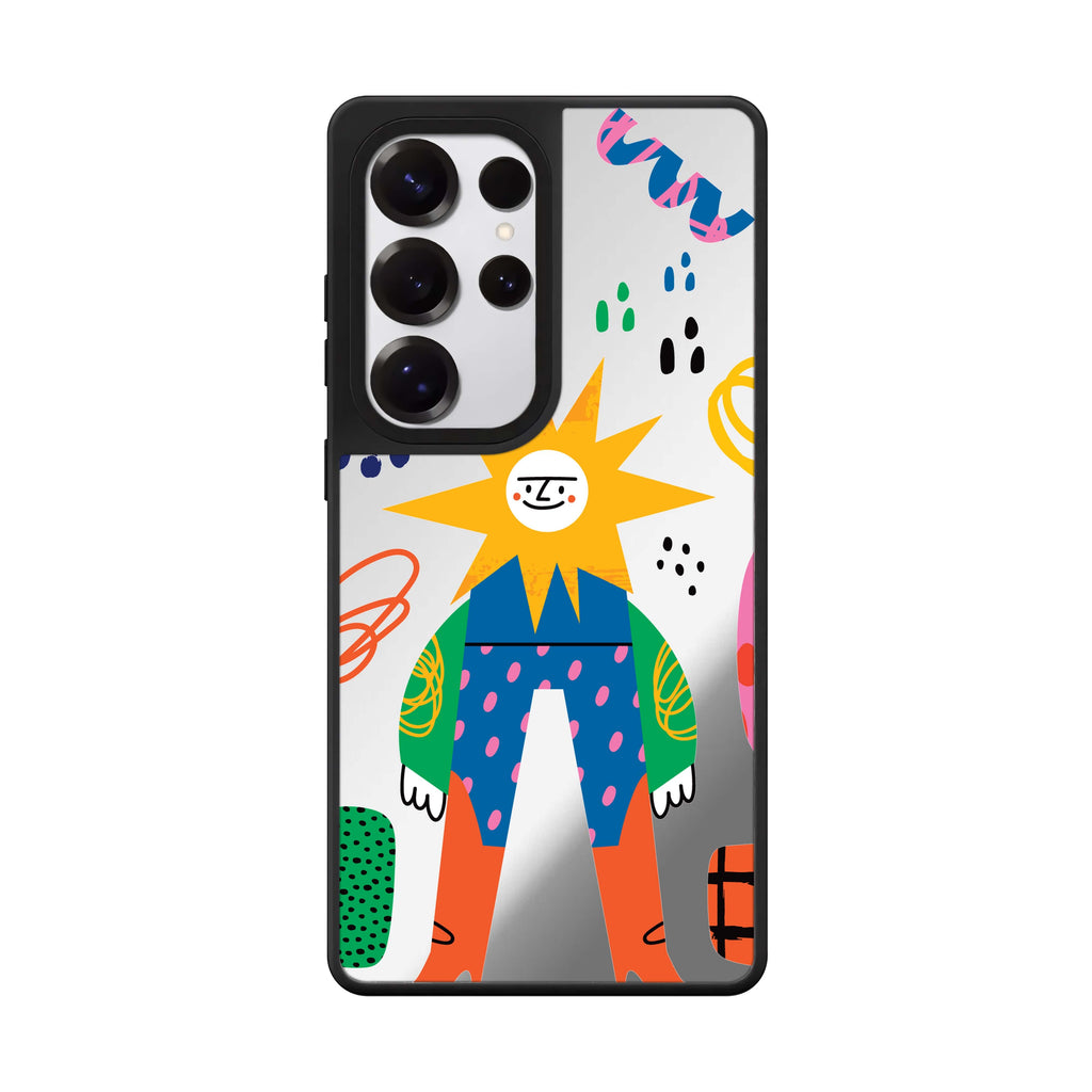 Abstract People Samsung Galaxy S25 S24 S23 Ultra mirror case, front view