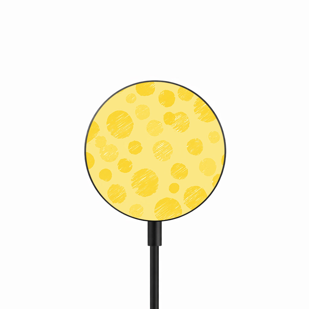 Soft Lemon Dots 25W Qi2.2 magnetic wireless charger front view
