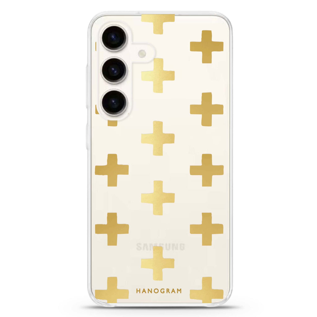 Gold Grid Samsung Galaxy Ultra Clear Case