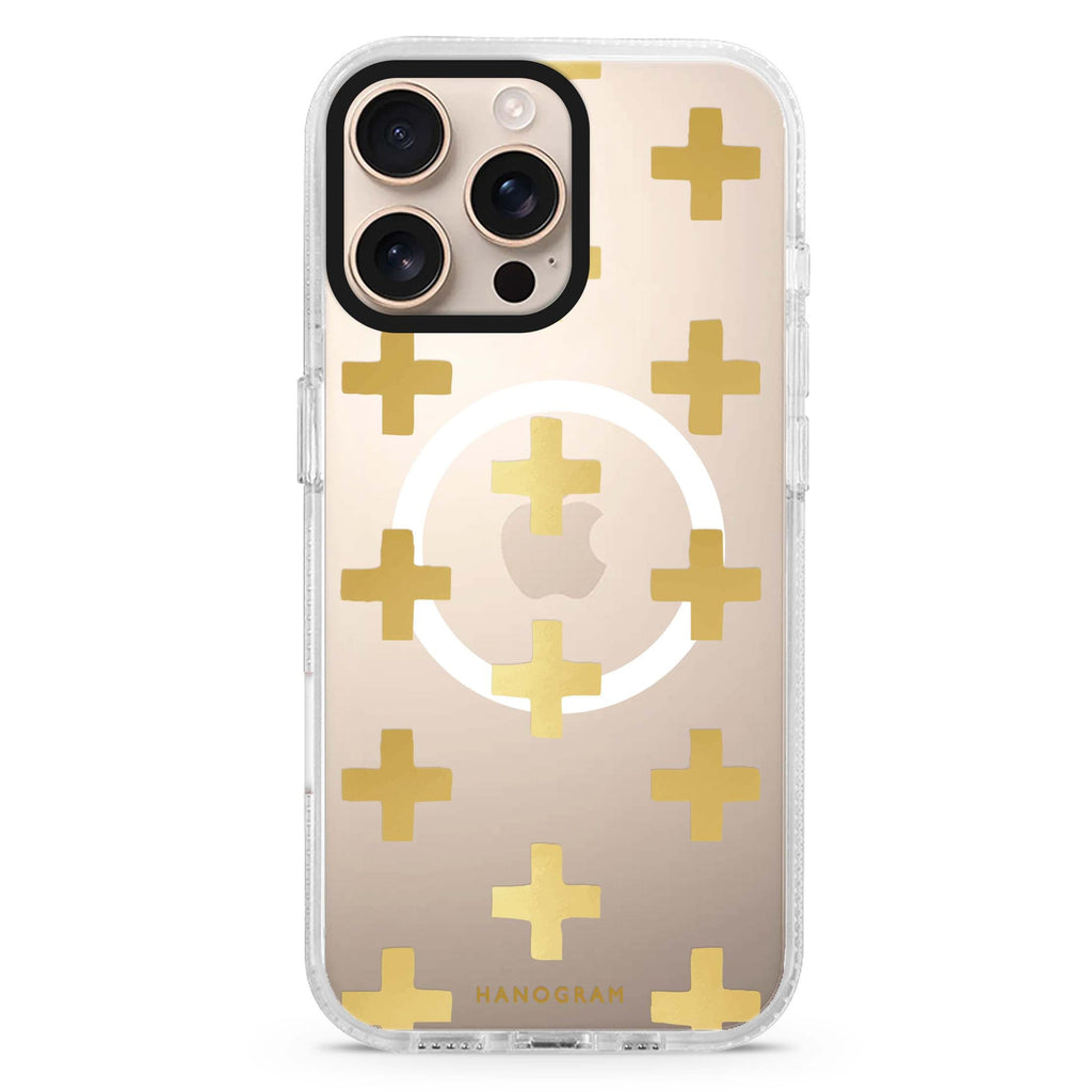 Gold Grid Magsafe Compatible Ultra Clear Case