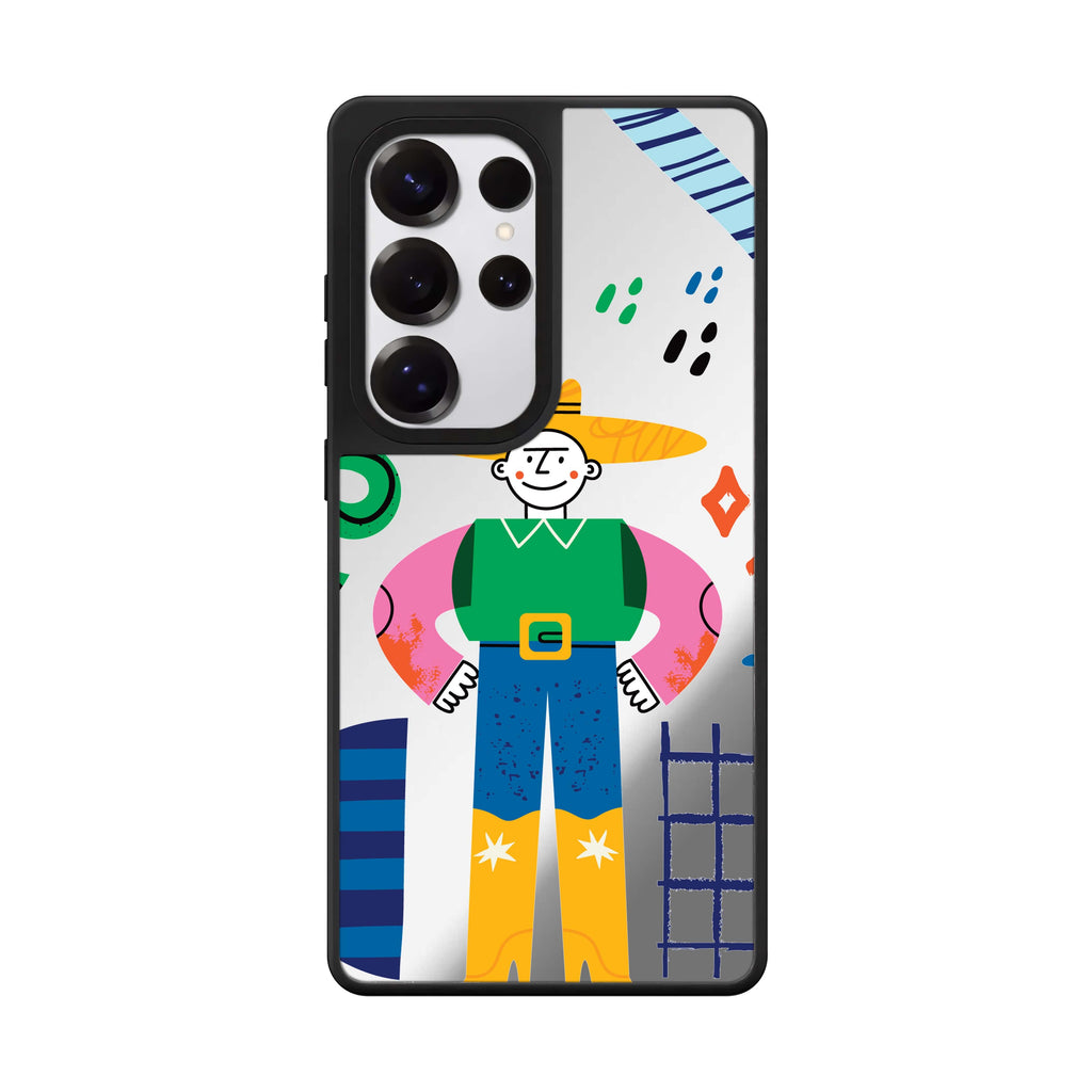Abstract People Samsung Galaxy S25 S24 S23 Ultra mirror case, front view