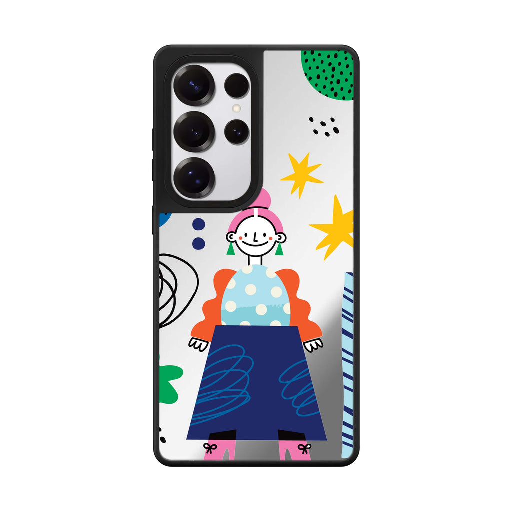Abstract People Samsung Galaxy S25 S24 S23 Ultra mirror case, front view