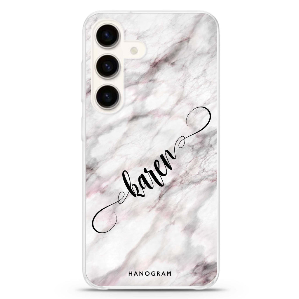 Cursive Name & Marble Samsung Galaxy Ultra Clear Case