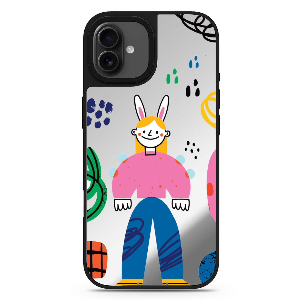 Abstract People design 3 iPhone 17 mirror case