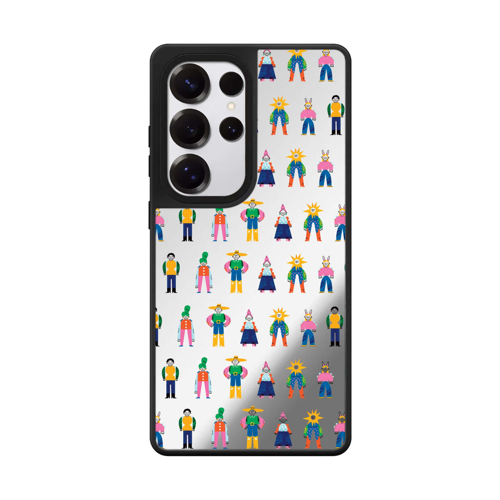 Abstract People Family Samsung Galaxy S25 S24 S23 Ultra mirror case, front view