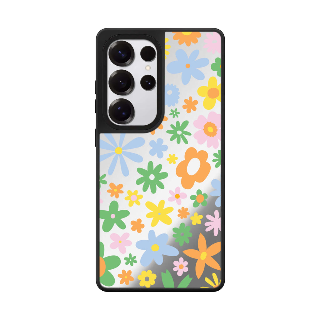 Flowers Samsung Galaxy S25 S24 S23 Ultra mirror case, front view