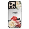 Vintage Floral personalized name floral design iPhone 16/15/14 Pro Max & Pro mirror case