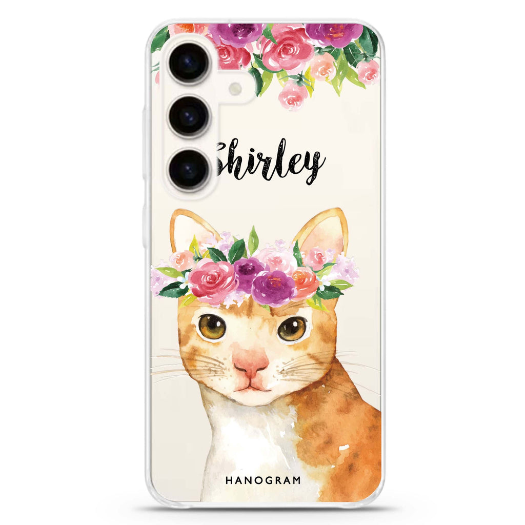 Floral and Cat Samsung Galaxy Ultra Clear Case