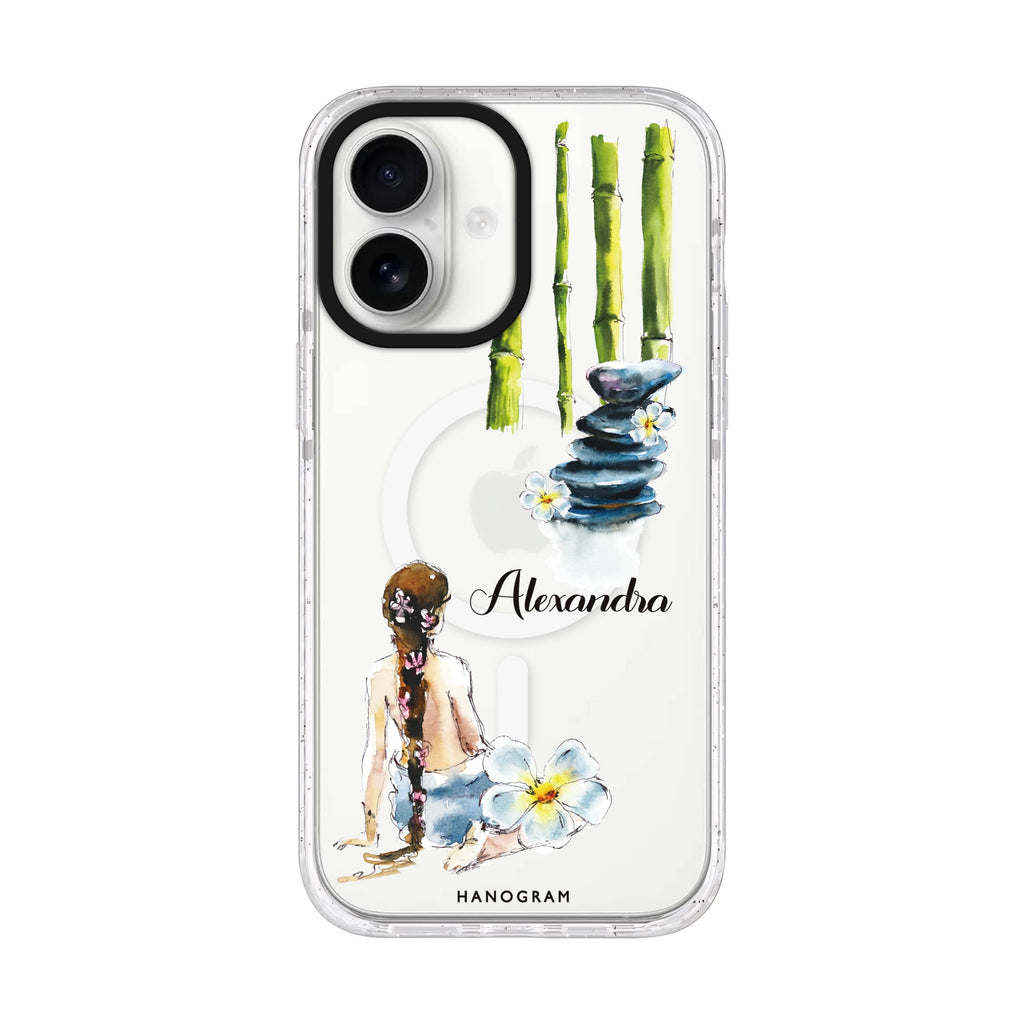 Zen personalized name iPhone 17 ultra clear MagSafe case, front product view
