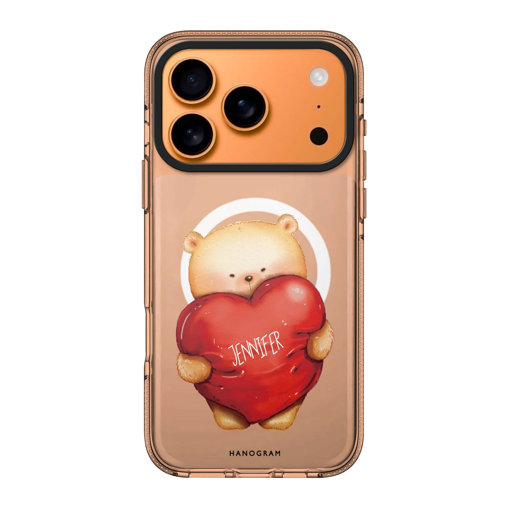 Bear Hug personalized name bear animal iPhone 17 Pro Max ultra clear case