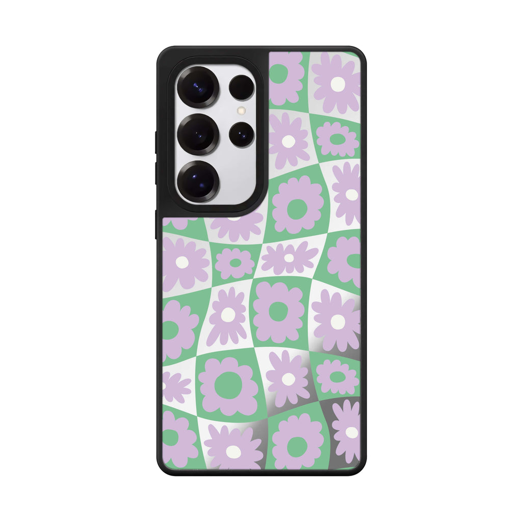 Flowers Samsung Galaxy S25 S24 S23 Ultra mirror case, front view