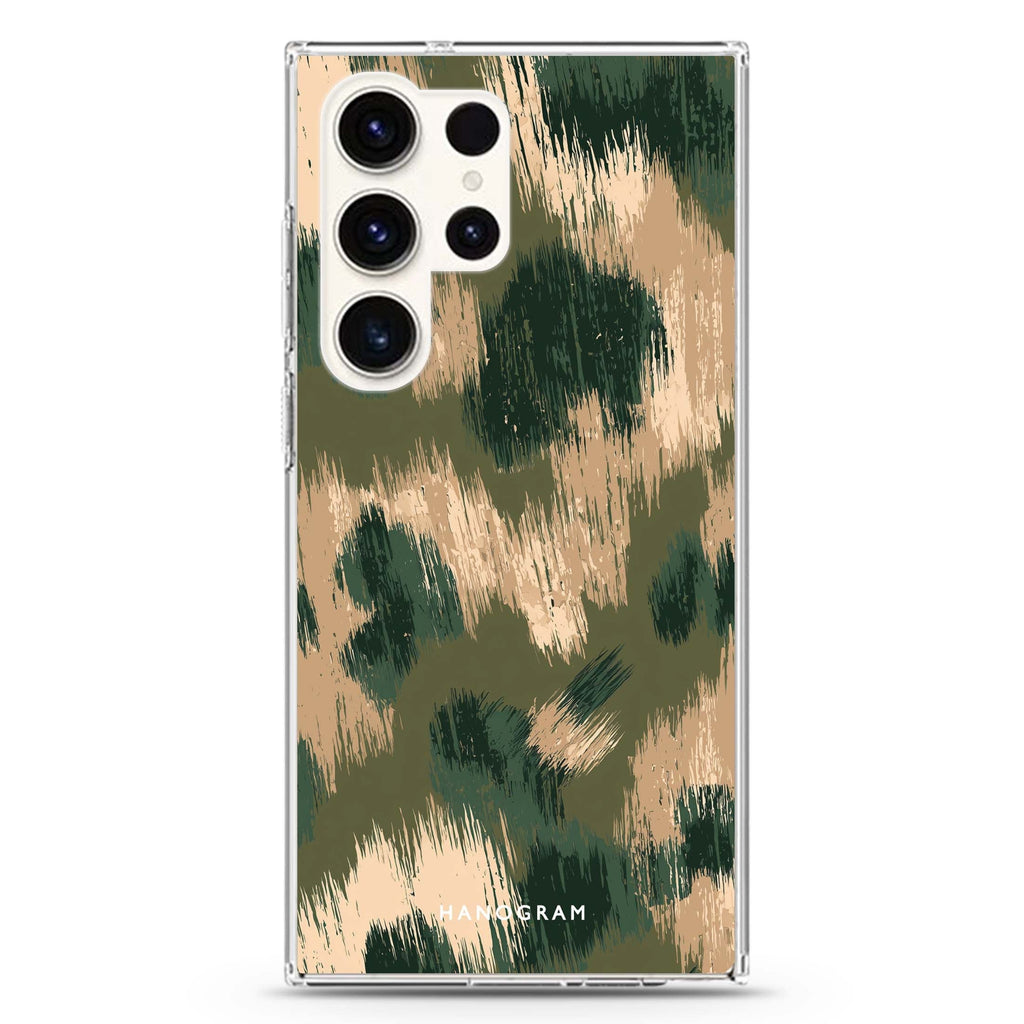 Brush Camo Samsung Galaxy S26/S25/S24/S23/S22 Ultra ultra clear case, transparent design, main view