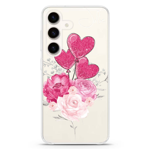 Sweet Heart With Rose Samsung Galaxy Ultra Clear Case