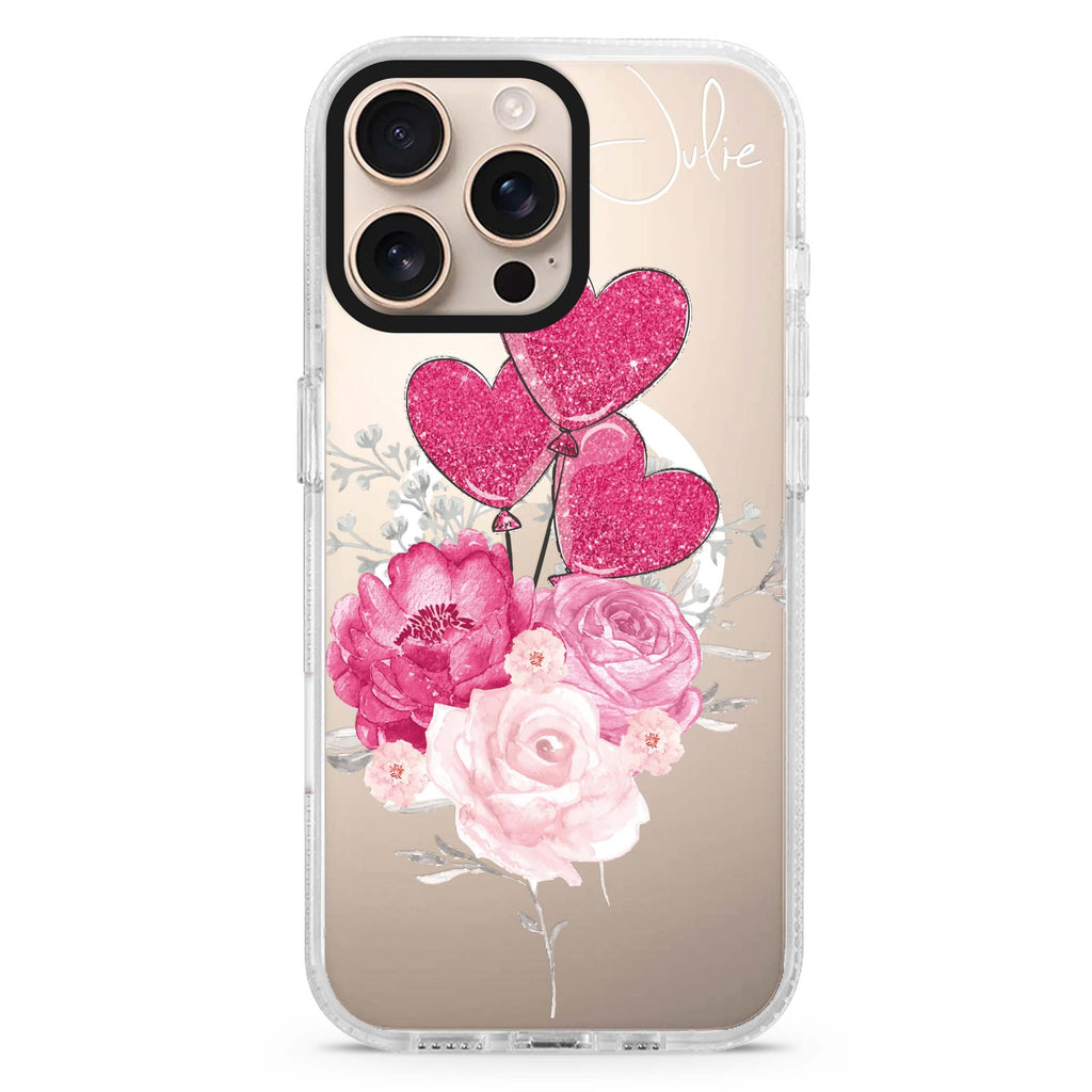 Black Marble Rose MagSafe Compatible iPhone 16 Pro Ultra Clear Case - Personalized and Stylish Protection