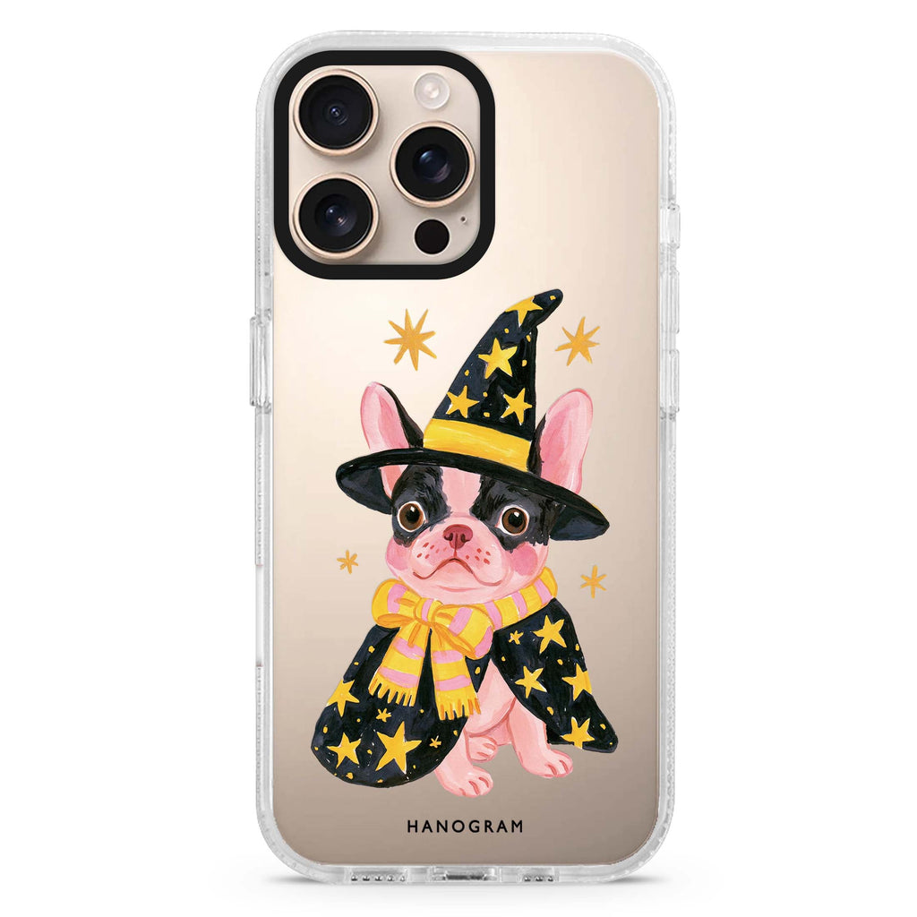 Frenchie Spell School iPhone 16 Pro Max Ultra Clear Case - front view