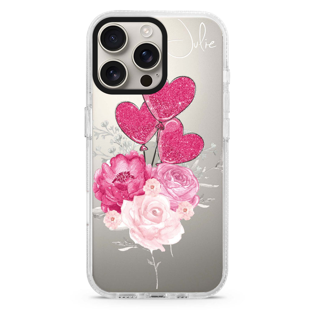 Sweet Heart With Rose iPhone 16 Pro & 16 Pro Max Case - Personalized and Stylish Protection