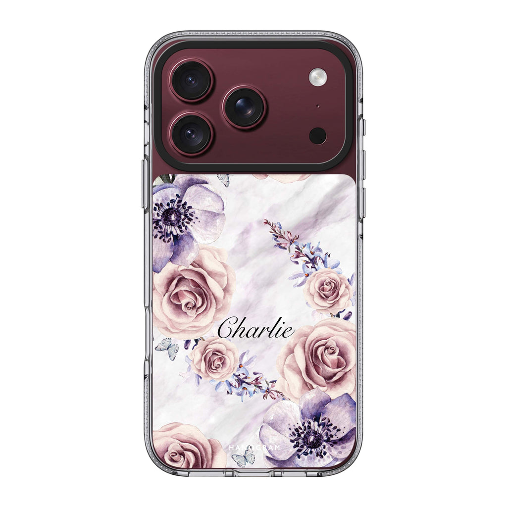 White Marble & Flower Ultra Clear Case