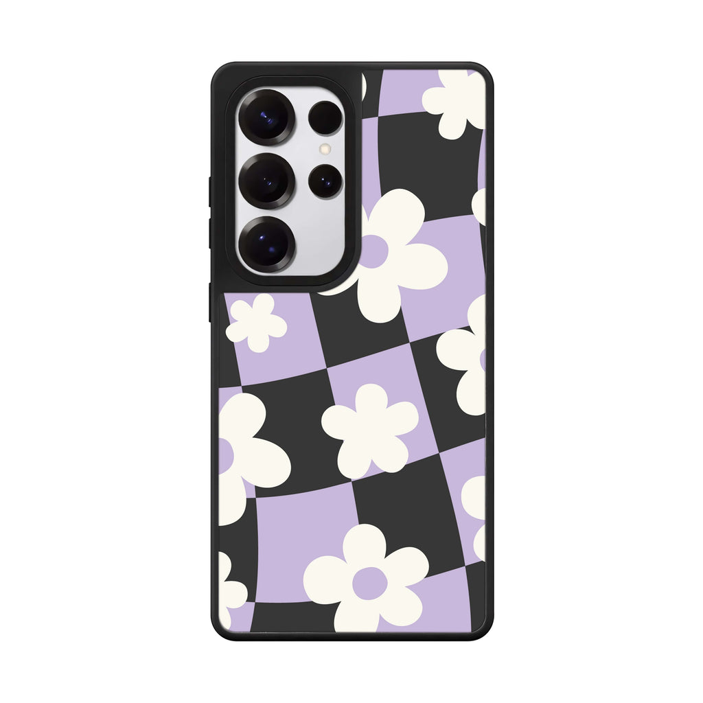 Flowers Pattern Samsung Galaxy S25 S24 S23 Ultra mirror case, front view