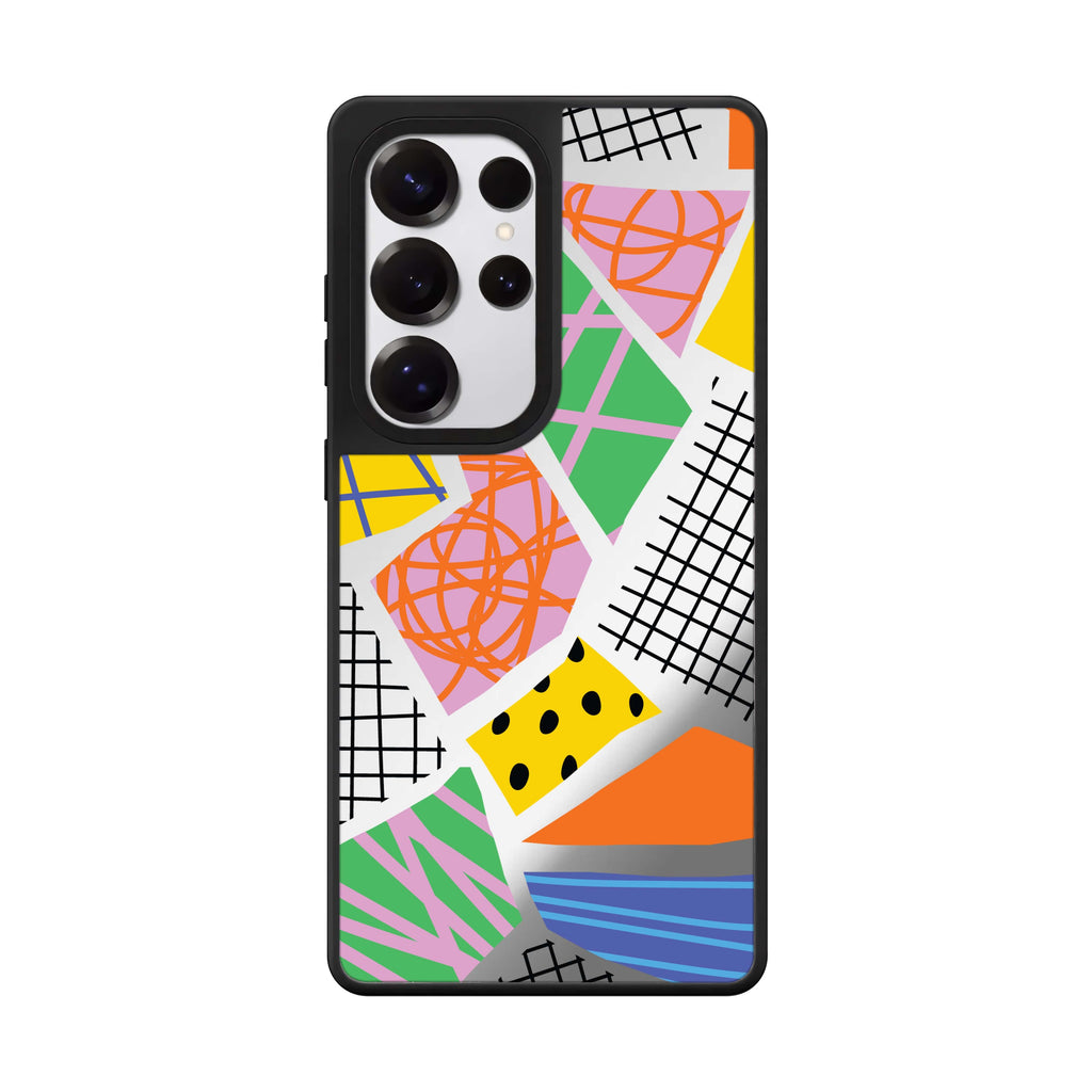 Flowers Pattern Samsung Galaxy S25 S24 S23 Ultra mirror case, front view