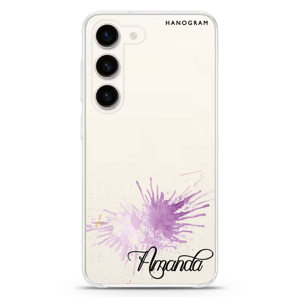 Paint Smash personalized ultra-clear case for Samsung Galaxy S23/S22, front view