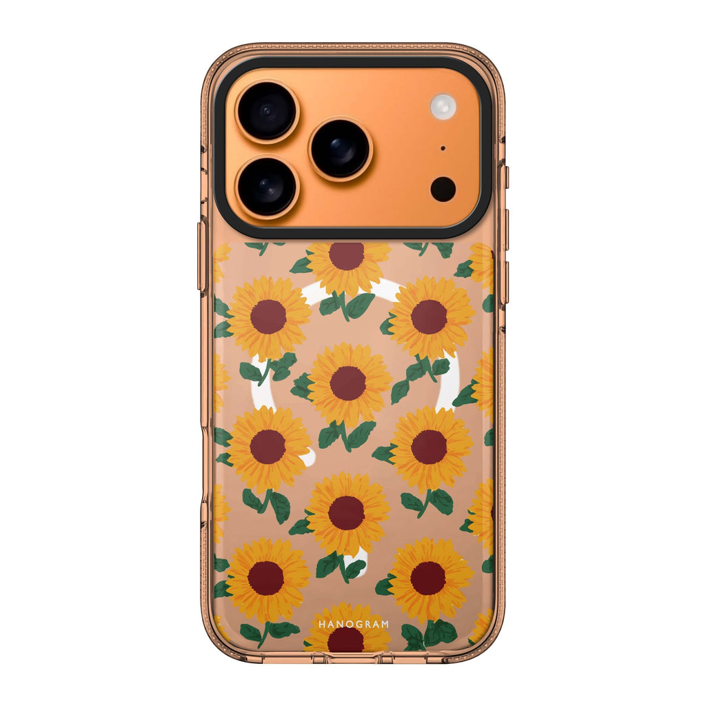 Golden Sunflowers gold flower floral iPhone 17 Pro Max ultra clear case