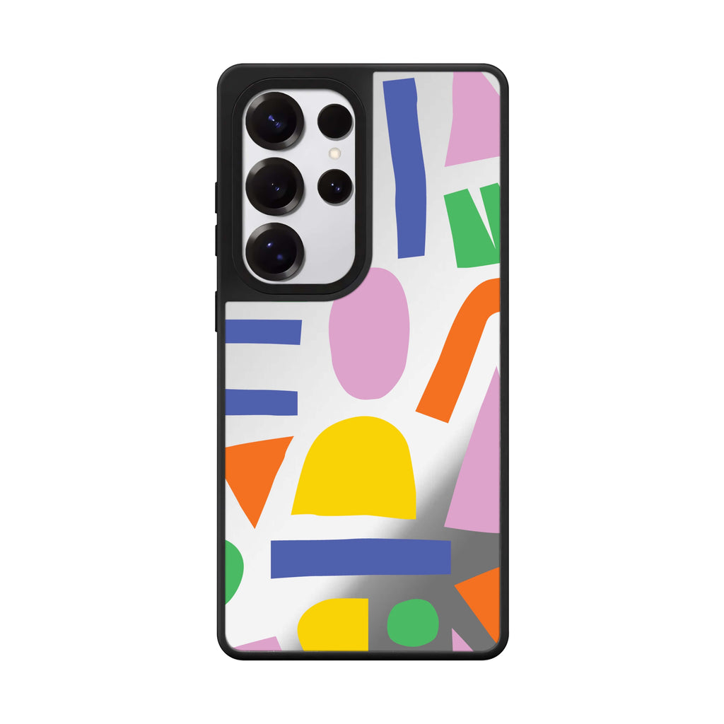 Abstract Doodles Samsung Galaxy S25 S24 S23 Ultra mirror case, front view