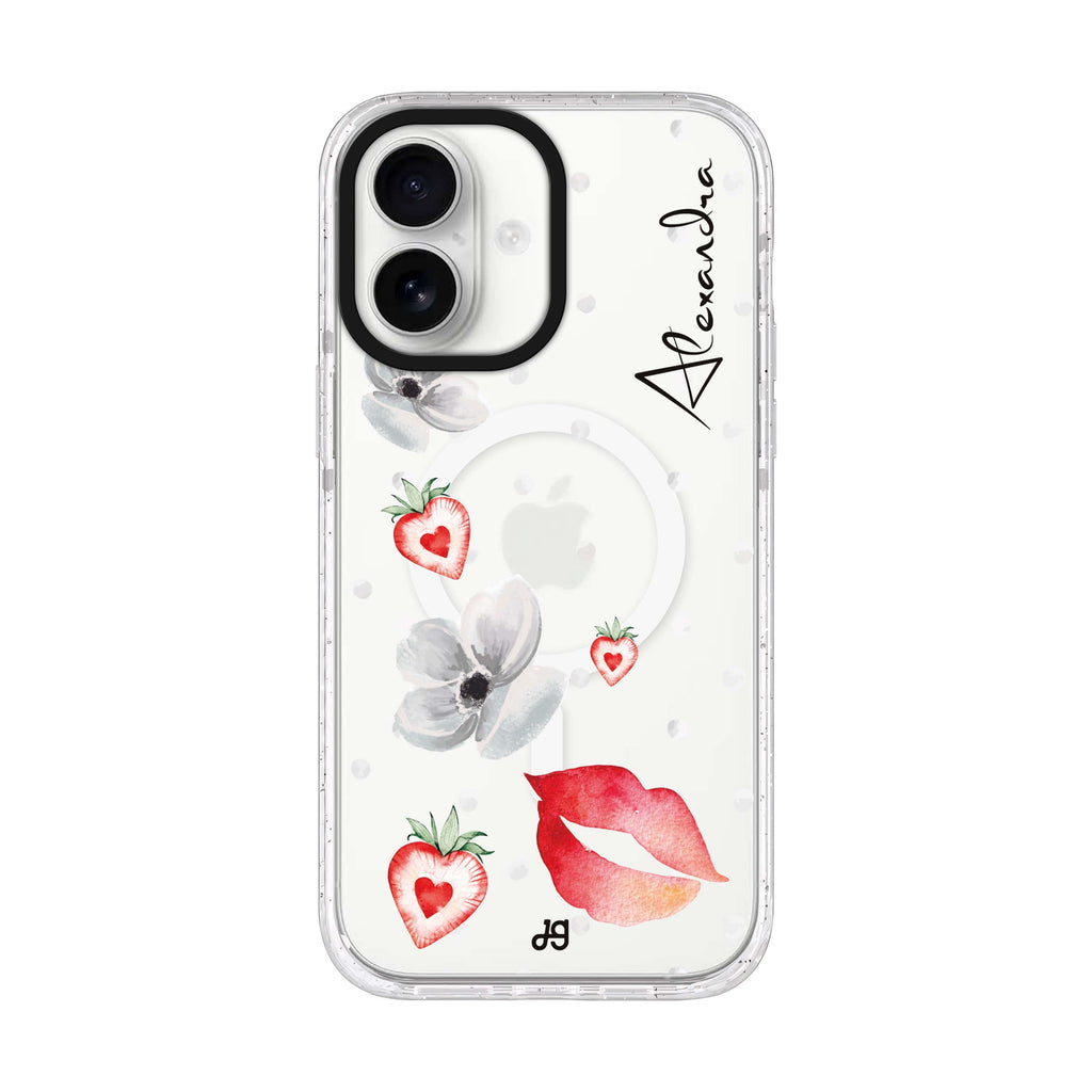 The First Date personalized name iPhone 17 ultra clear MagSafe case, front product view