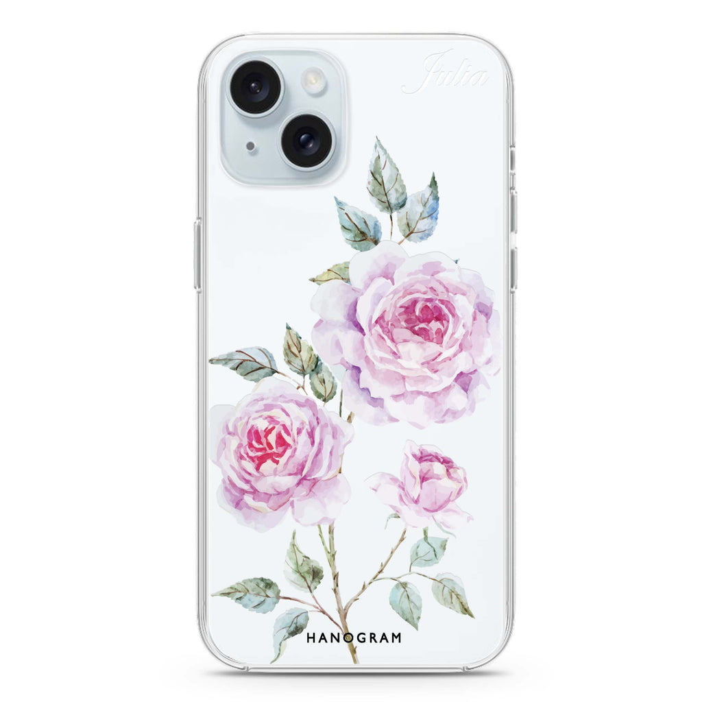 Simple Floral iPhone 15 plus Ultra Clear Case
