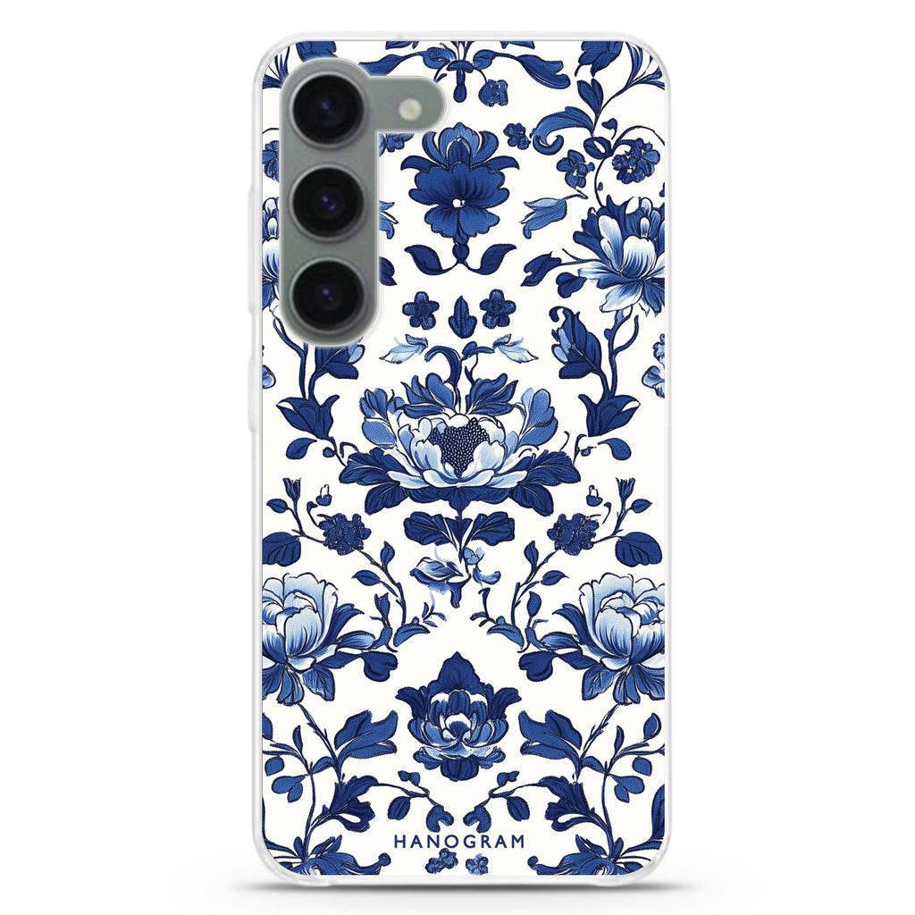 Porcelain Elegance ultra-clear case for Samsung Galaxy S23/S22, front view