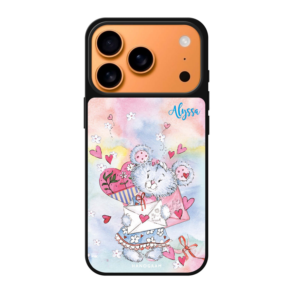 Sweet Bear #2 personalized name bear animal iPhone 17 Pro Max mirror case