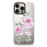 Simple Floral custom name iPhone 16/15/14 Pro Max & Pro ultra clear case floral design, front product view