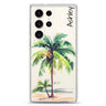 Island Palms personalized name Samsung Galaxy S26/S25/S24/S23/S22 Ultra ultra clear case, transparent design, main view