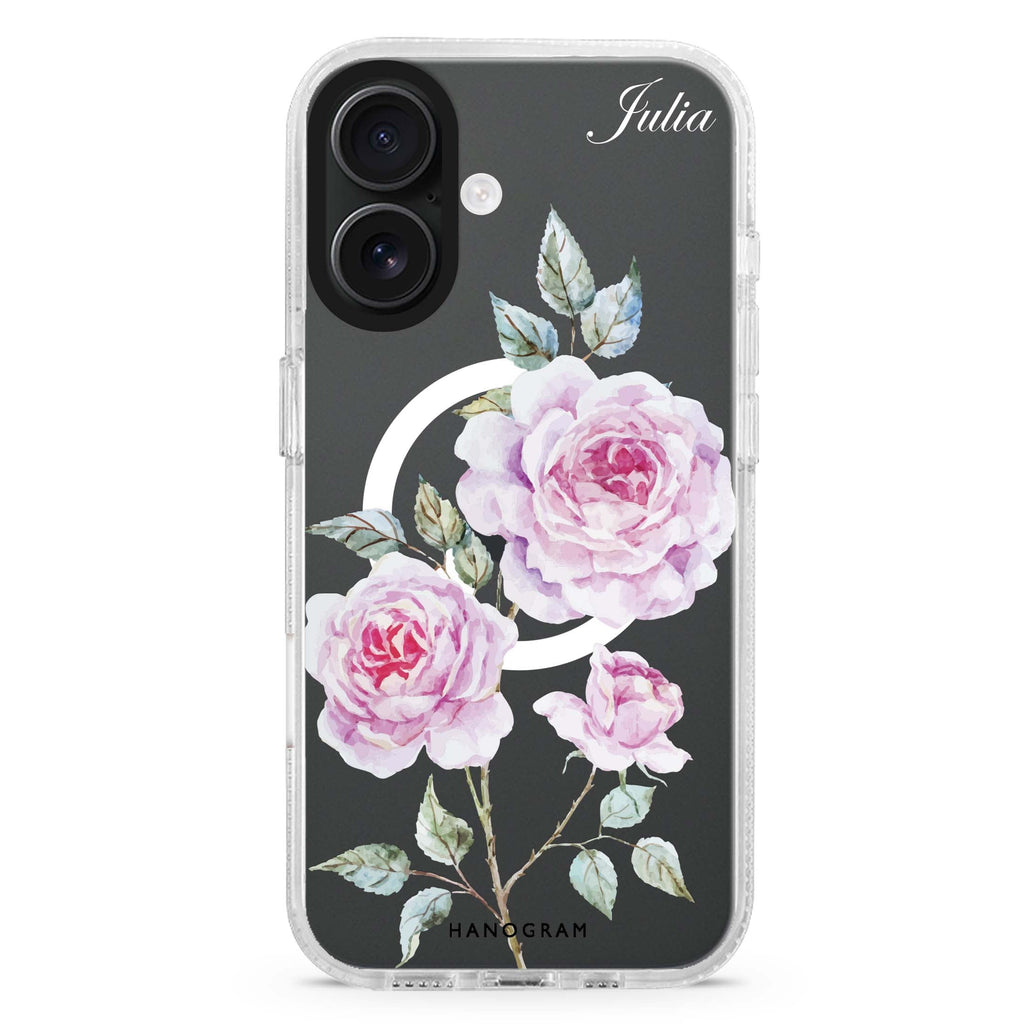 Simple Floral MagSafe Compatible iPhone 16 Ultra Clear Case - Personalized and Stylish Protection